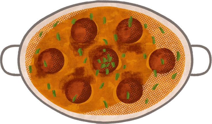 Pop Kitsch Textured Indian Food Kofta